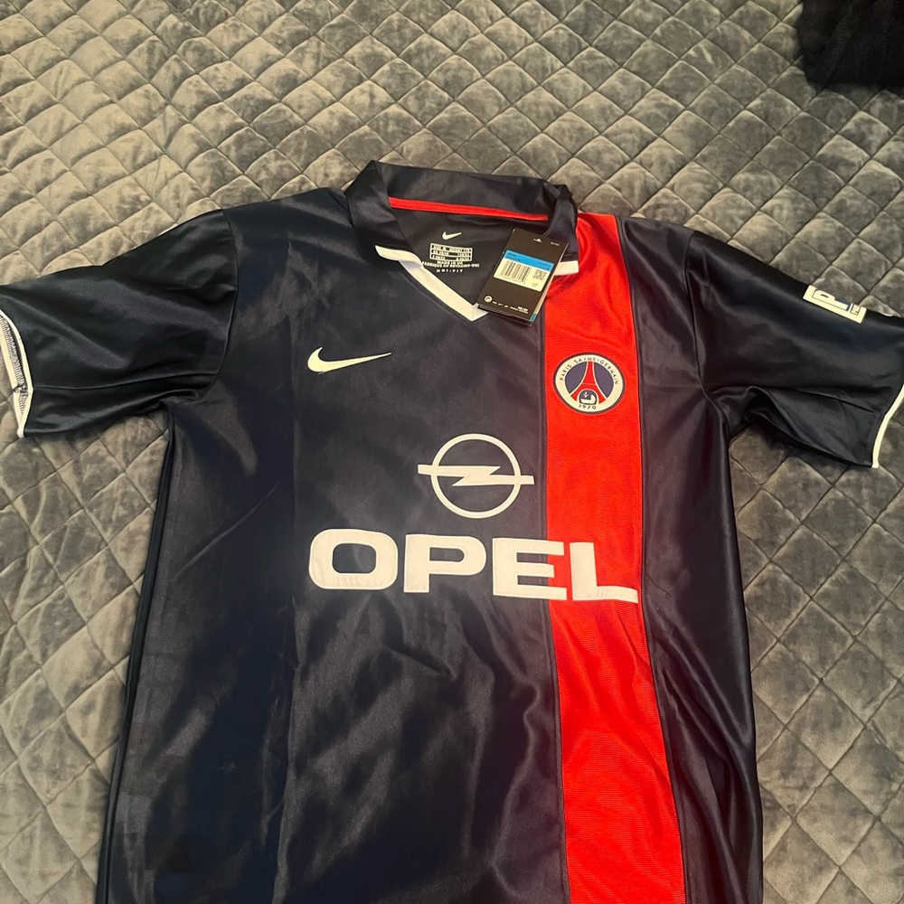 Nike PSG Navy and Red Soccer Jersey